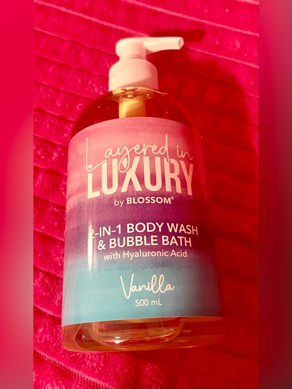 Layered in Luxury by Blossom 2-in-1 Body Wash & Bubble Bath - Pink/Blue - Picture 2 of 4